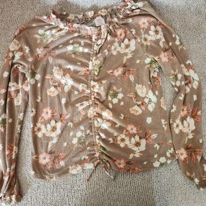 Brown blouse with floral print